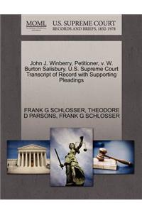 John J. Winberry, Petitioner, V. W. Burton Salisbury. U.S. Supreme Court Transcript of Record with Supporting Pleadings