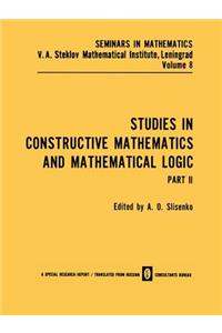 Studies in Constructive Mathematics and Mathematical Logic Part 2