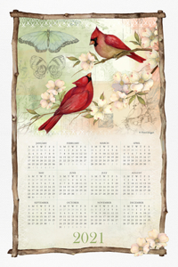 Spring Cardinals 2021 Calendar Towel