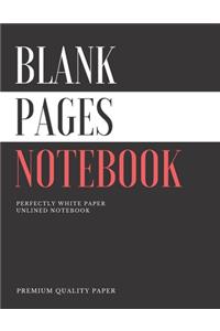 Blank Pages Notebook / Large Unlined-Paper Sketchbook, Multi-Purpose Journal For Sketching, Drawing & Doodling - 8.5 x 11 inch / 110 Pages