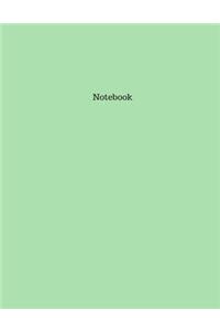 Celadon Green Colored Lined Bound Notebook/Journal, Letter Sized (8.5x11 in), 100 pages.
