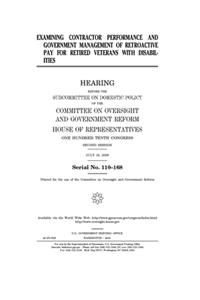 Examining contractor performance and government management of retroactive pay for retired veterans with disabilities