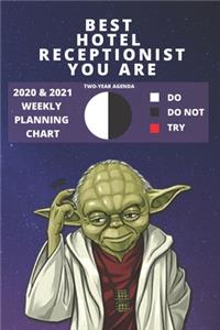 2020 & 2021 Two-Year Weekly Planner For Hotel Receptionist Gift - Funny Yoda Quote Appointment Book - Two Year Agenda Notebook
