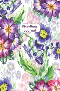 Five-Year Journal: Watercolor Violets