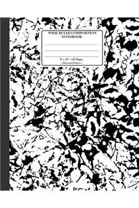 Wide Ruled Composition Notebook 8x 10. 120 Pages. Distressed Pattern