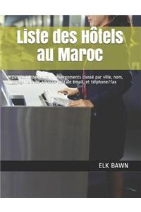 Liste des Hôtels au Maroc
