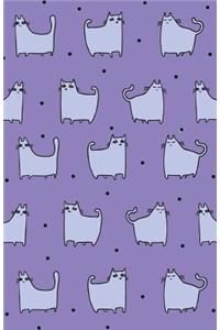 Bullet Journal for Cat Lovers - Funny Cat Pattern in Purple