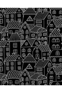 Journal Notebook Cute Houses Pattern 1