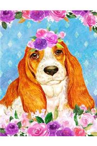 My Big Fat Journal Notebook For Dog Lovers Basset Hound In Flowers