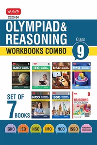 MTG Olympiad Workbook and Reasoning Book Class 9 Combo for NSO-IMO-IEO-NCO-IGKO-ISSO (Set of 7 Books) - SOF Olympiad Preparation Books For 2023-2024 Exam