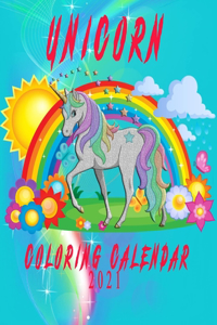 Unicorn Coloring Calendar 2021