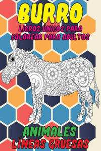 Libros únicos para colorear para adultos - Líneas gruesas - Animales - Burro