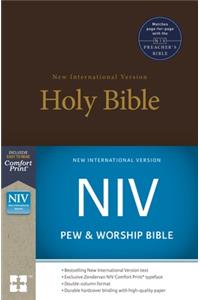NIV, Pew and Worship Bible, Hardcover, Brown, Comfort Print