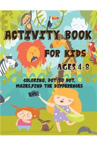 Activity Book for Kids Ages 4-8
