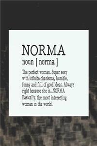 Norma Noun [ Norma ] the Perfect Woman Super Sexy with Infinite Charisma, Funny and Full of Good Ideas. Always Right Because She Is... Norma