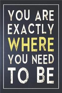 You Are Exactly Where You Need to Be