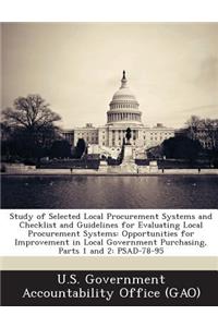 Study of Selected Local Procurement Systems and Checklist and Guidelines for Evaluating Local Procurement Systems