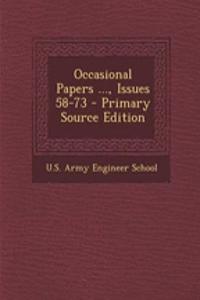 Occasional Papers ..., Issues 58-73 - Primary Source Edition