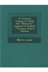 Di Giacomo Casanova E Delle Sue Memorie
