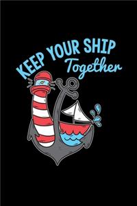 Keep your ship together: 6x9 Lighthouse - dotgrid - dot grid paper - notebook - notes