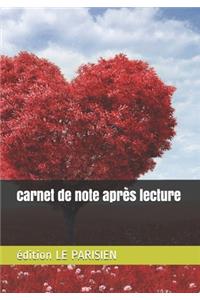 carnet de note après lecture