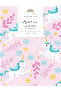 Monthly & Daily Rainbow Academic Planner 2019 - 2020