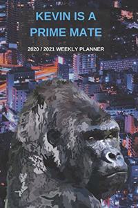 2020 / 2021 Two Year Weekly Planner For Kevin Name - Funny Gorilla Pun Appointment Book Gift - Two-Year Agenda Notebook