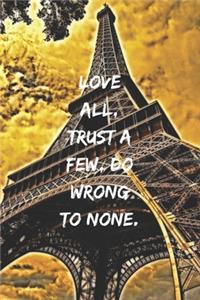 Love all, trust a few, do wrong to none.