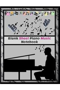 Blank Sheet Piano Music Notebook