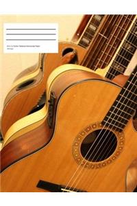 Guitar Tablature Manuscript Paper - 200 Page Book 8.5 x 11 - Guitar Tab Notebook