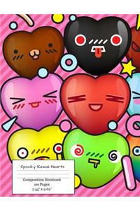 Spooky Kawaii Hearts Composition Notebook