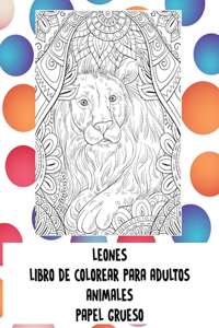 Libro de colorear para adultos - Papel grueso - Animales - Leones