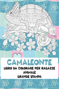 Libro da colorare per ragazze - Grande stampa - Animale - Camaleonte