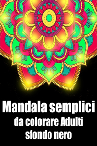 Mandala semplici da colorare adulti sfondo nero