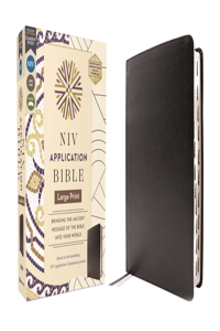 NIV Application Bible, Large Print, European Bonded Leather, Black, Red Letter, Indexed, Comfort Print
