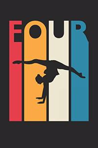 Gymnastics Notebook for 4 Year Old Boys and Girls - Vintage Gymnastics Journal - 4th Birthday Gift for Gymnast Diary