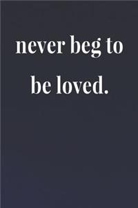 Never Beg To Be Loved