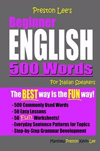 Preston Lee's Beginner English 500 Words For Italian Speakers