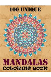 100 Unique Mandalas Coloring Book