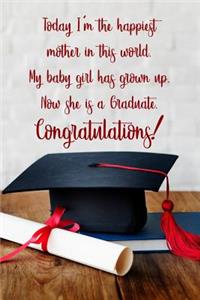 Today I'm the happiest mother in this world. My baby girl has grown up. Now she is a graduate.
