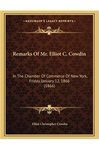 Remarks of Mr. Elliot C. Cowdin