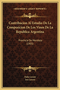 Contribucion Al Estudio De La Composicion De Los Vinos De La Republica Argentina