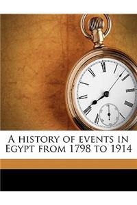 A History of Events in Egypt from 1798 to 1914