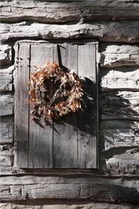 Rustic Dried Autumn Leaf Wreath Journal