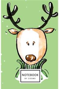 Notebook: Dot-Grid Journal, 122 Pages 5.5x8.5 Winter Christmas Deer