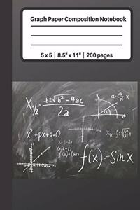 Graph Paper Composition Notebook 5 x 5 - 8.5
