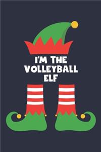Volleyball Elf Notebook - Funny Christmas Gift for Volleyball Diary - Family Xmas Holiday Journal