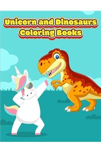 Unicorn and Dinosaurs Coloring Books
