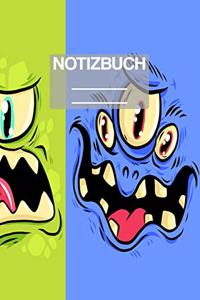 Notizbuch A5 Muster Monster Gesicht