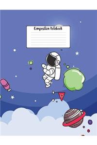 Composition Notebook: 7.44 X 9.69 Wide Ruled Paper Notebook, Appreciation, Quote Journal or Diary Unique Inspirational Composition Book Gift for Friend, Family, Teacher - Retirement, Birthday or Gratitude Present - Outer Space Cover